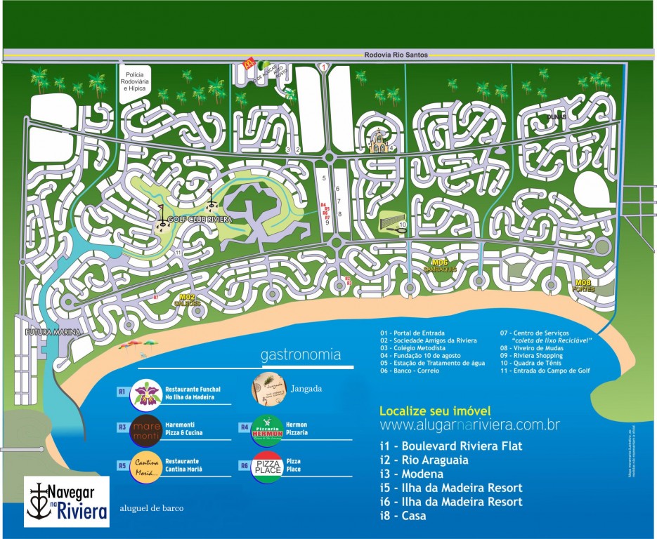 Um Mapinha para ajudar na Riviera - Fique por dentro do que acontece na